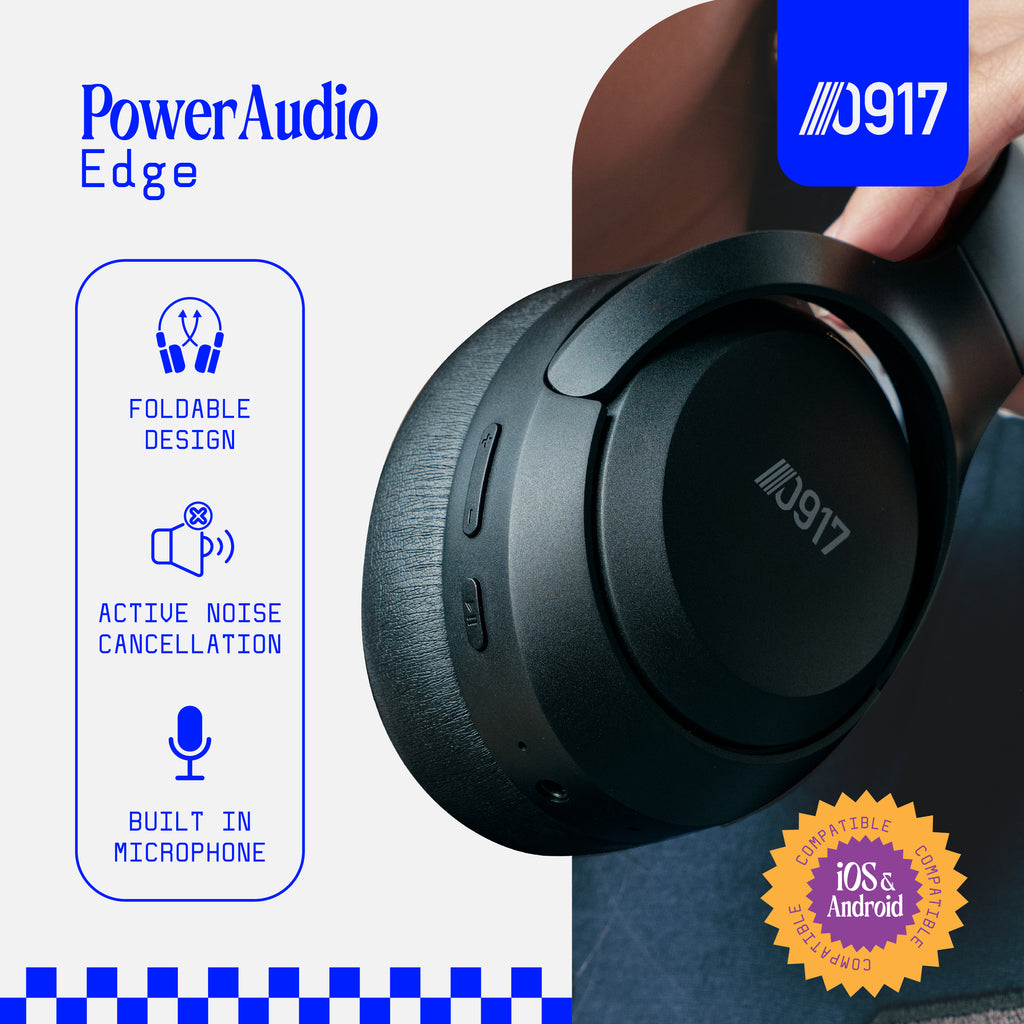 0917 Power Audio Edge Headphones with Bluetooth 5.4 and Active Noise Cancellation