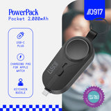 0917 Power Pack Pocket 2000mAh Powerbank with Wireless Charging for Apple Watch
