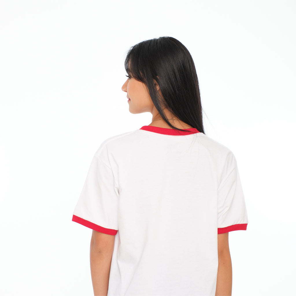 0917 Varsity Ringer Shirt - White/Red