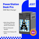 0917 PowerStation DeskPro with Built-in Clock and Bluetooth Speaker
