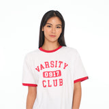 0917 Varsity Ringer Shirt - White/Red