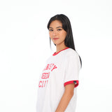 0917 Varsity Ringer Shirt - White/Red