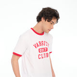 0917 Varsity Ringer Shirt - White/Red