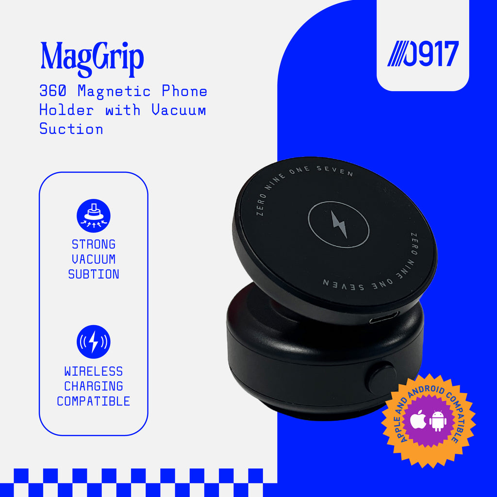 0917 Vacuum Suction Car Mount With Wireless Charger