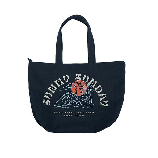 0917 Every Sunday Canvas Tote Bag (Navy Blue)