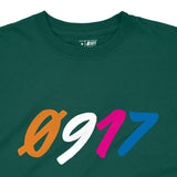 0917 Cross Logo Graphic T-Shirt Green Front Collar