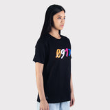 0917 Cross Logo Graphic T-Shirt Black Female Side