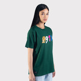 0917 Cross Logo Graphic T-Shirt Green Female Side