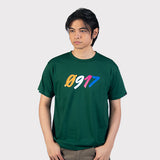 0917 Cross Logo Graphic T-Shirt Green Male Front