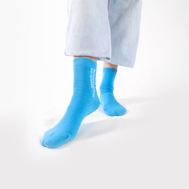 Naïve - Short smart gray socks with blue polka dots –